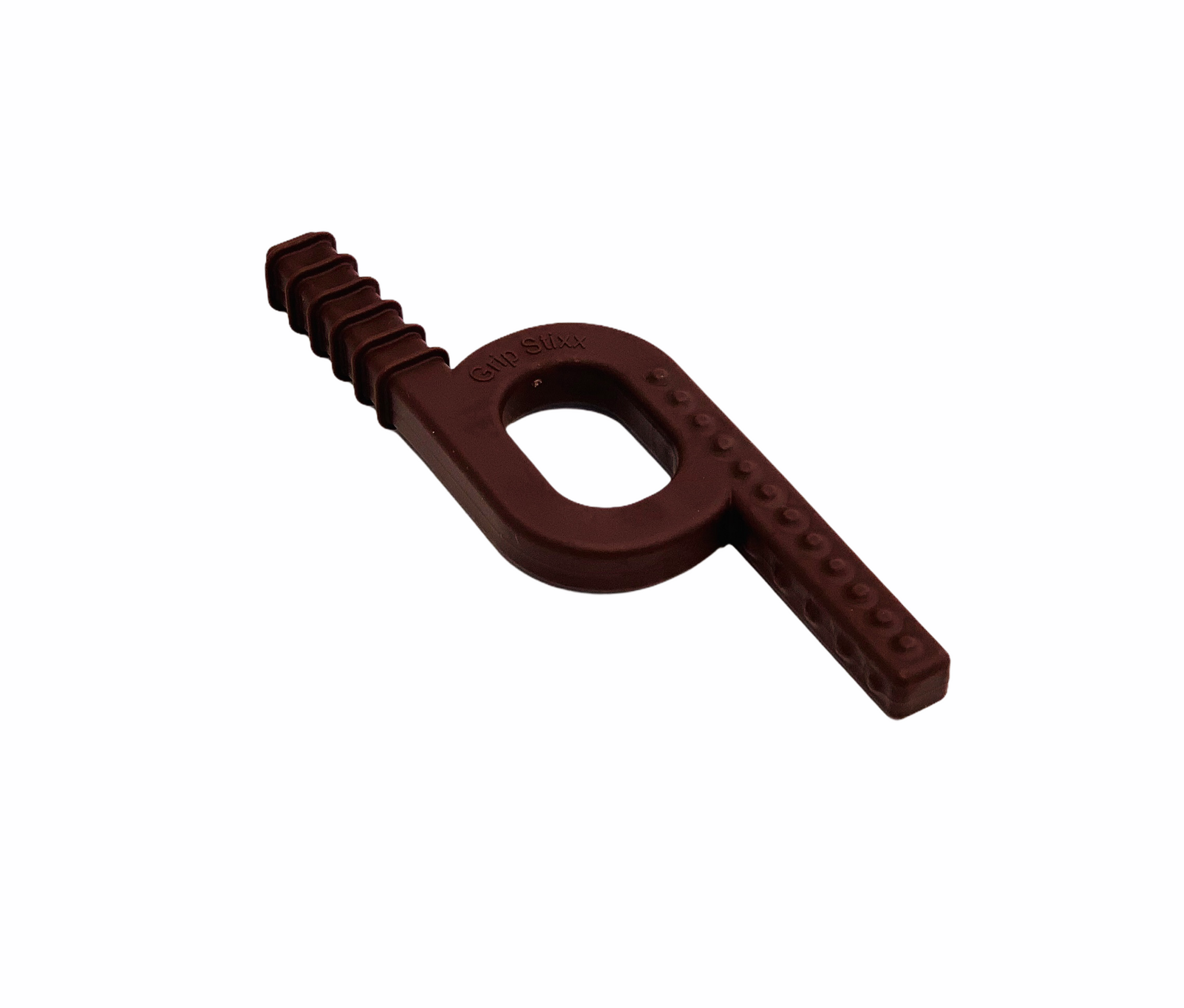 the brown chocolate Chew Stixx Grip Stixx on a white background