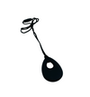the black Chewy Charms Necklace Chew - Teardrop pictured on a white background