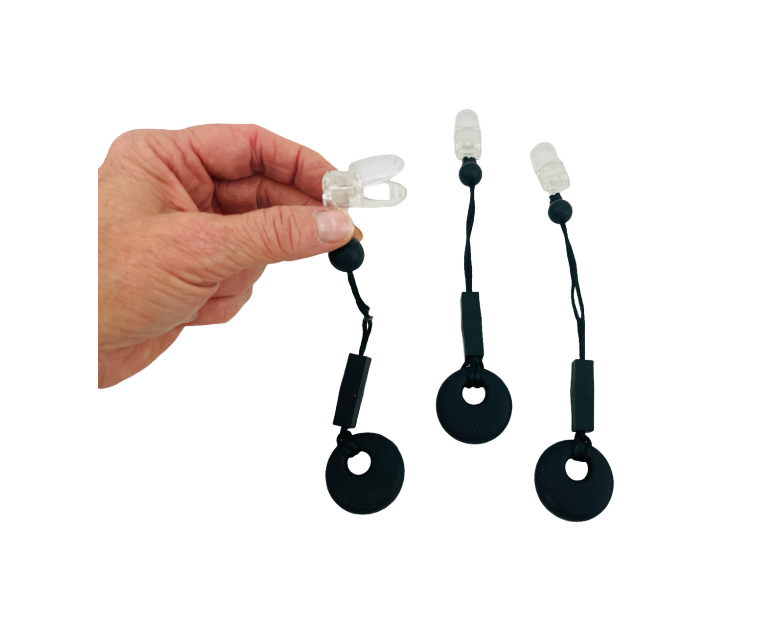 Chewy Charms Shirt Saver - Black/Circle CLIP ON