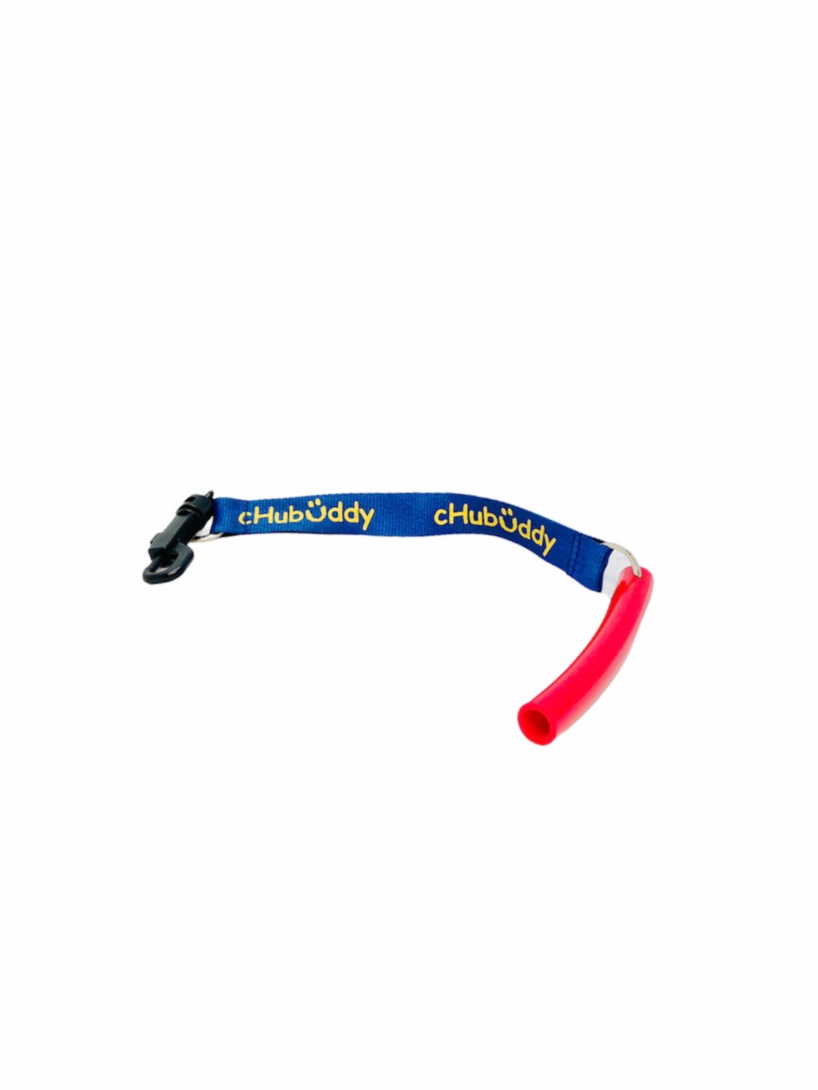 Chubuddy Strong Tube - Red with navy lanyard on white background