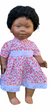 Down Syndrome Doll - Dark Skin/Curly Hair Girl head smiling on white background