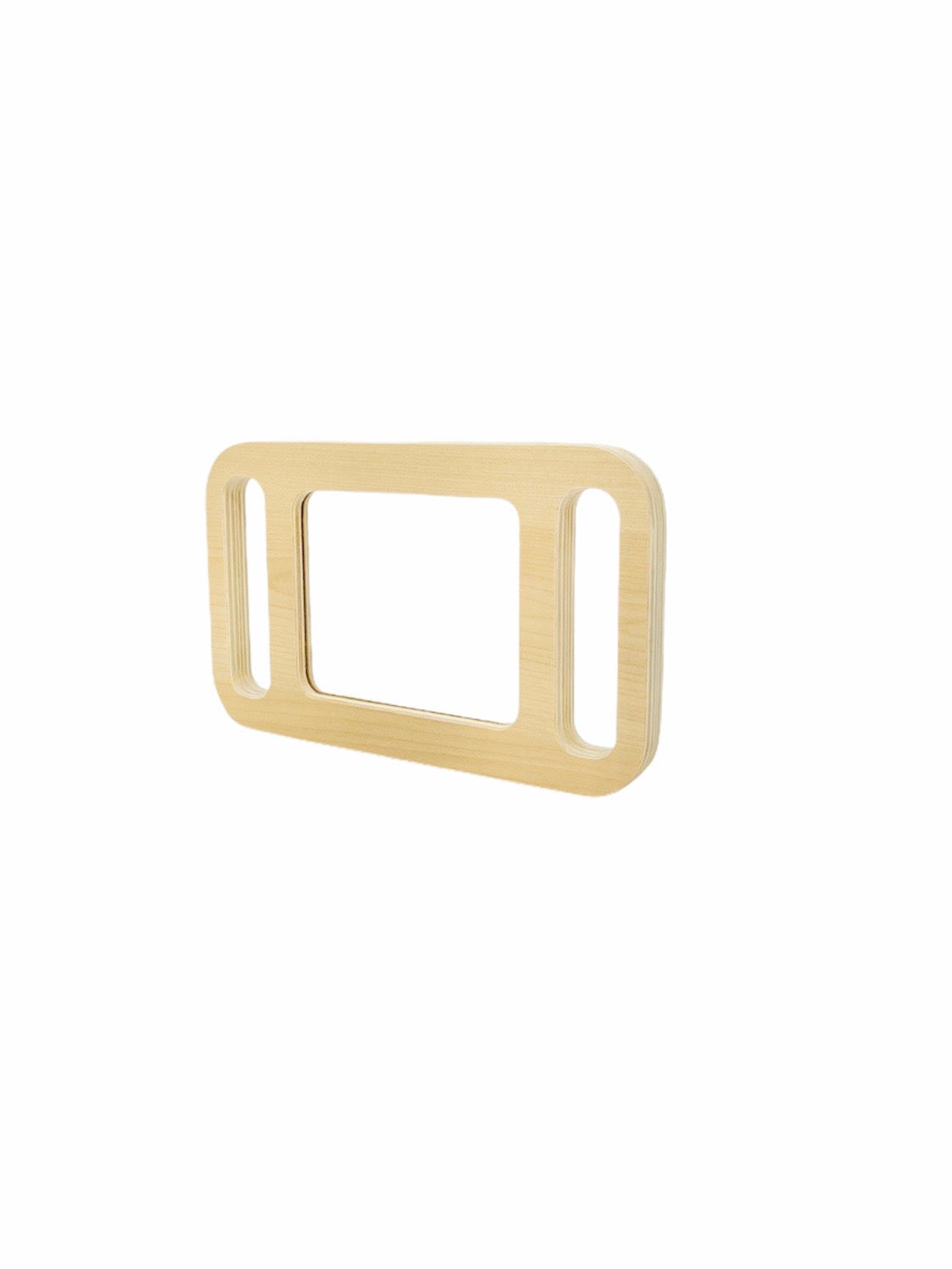 Easy Grip Wooden Mirror on white background