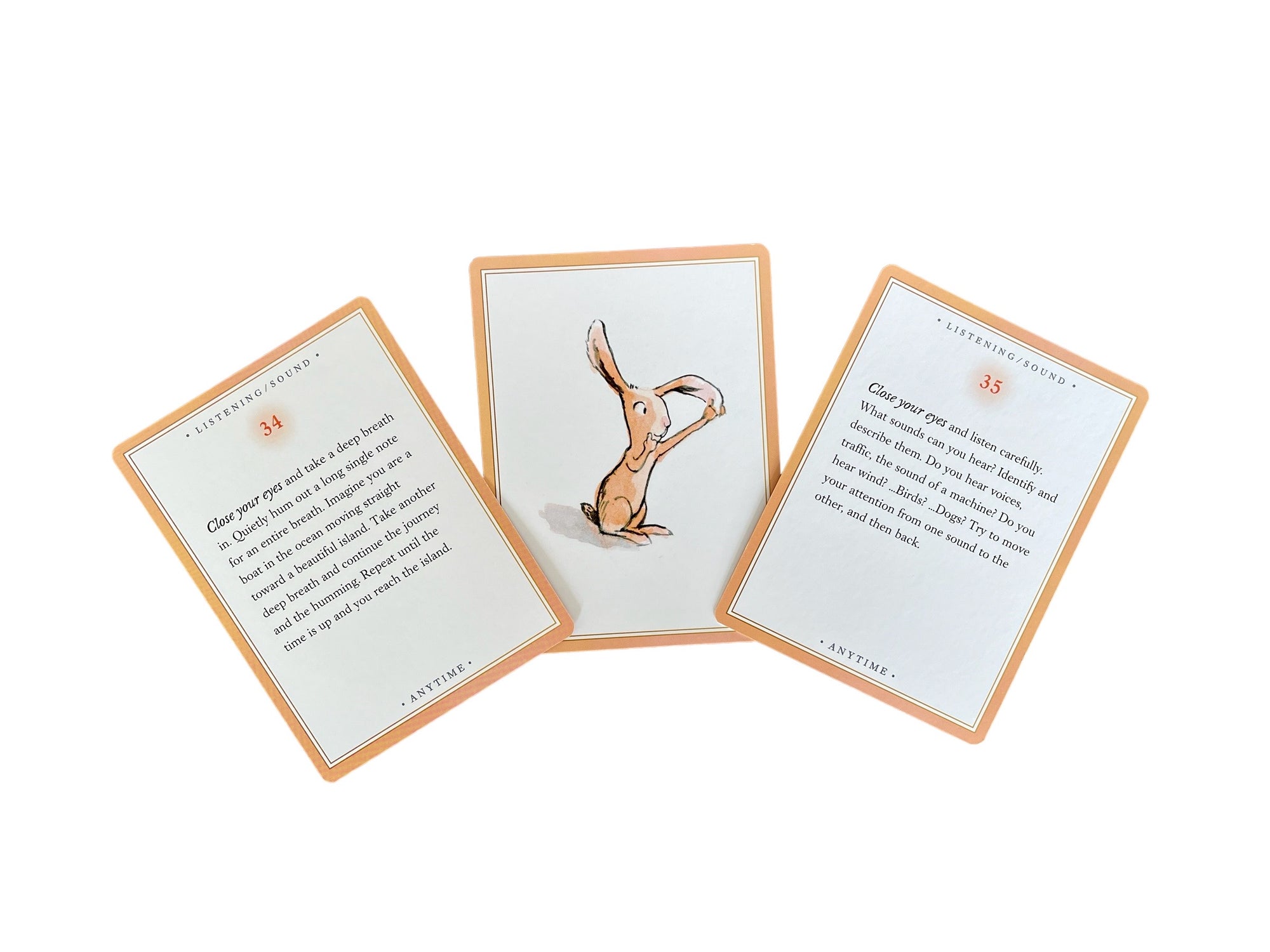 3 Eeboo Centering Cards - Anytime cards on display