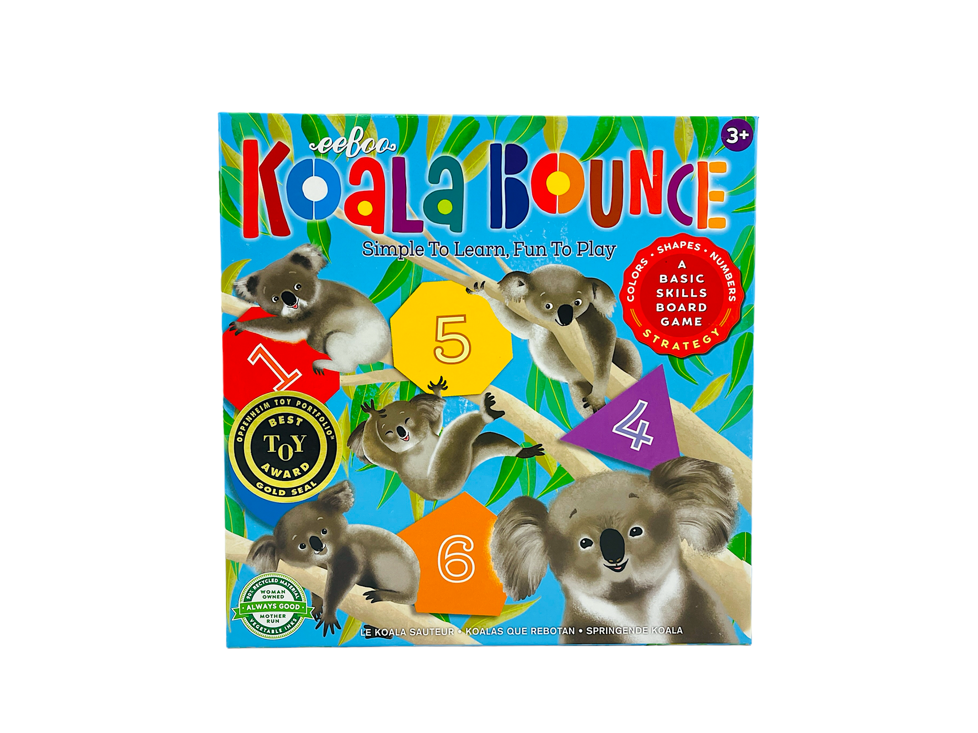 the Eeboo Koala Bounce Game box on a white background