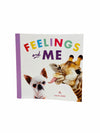 Feelings and Me Book featuring dog and giraffe on front cover with white background