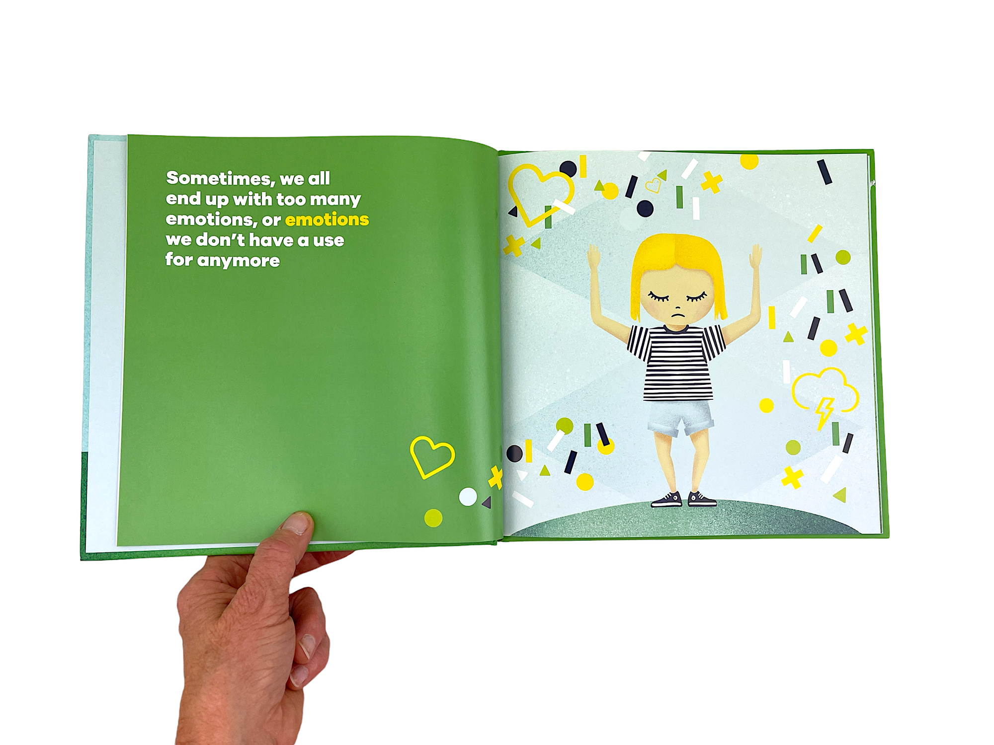 a person opening the How to Recycle Your Feelings Book