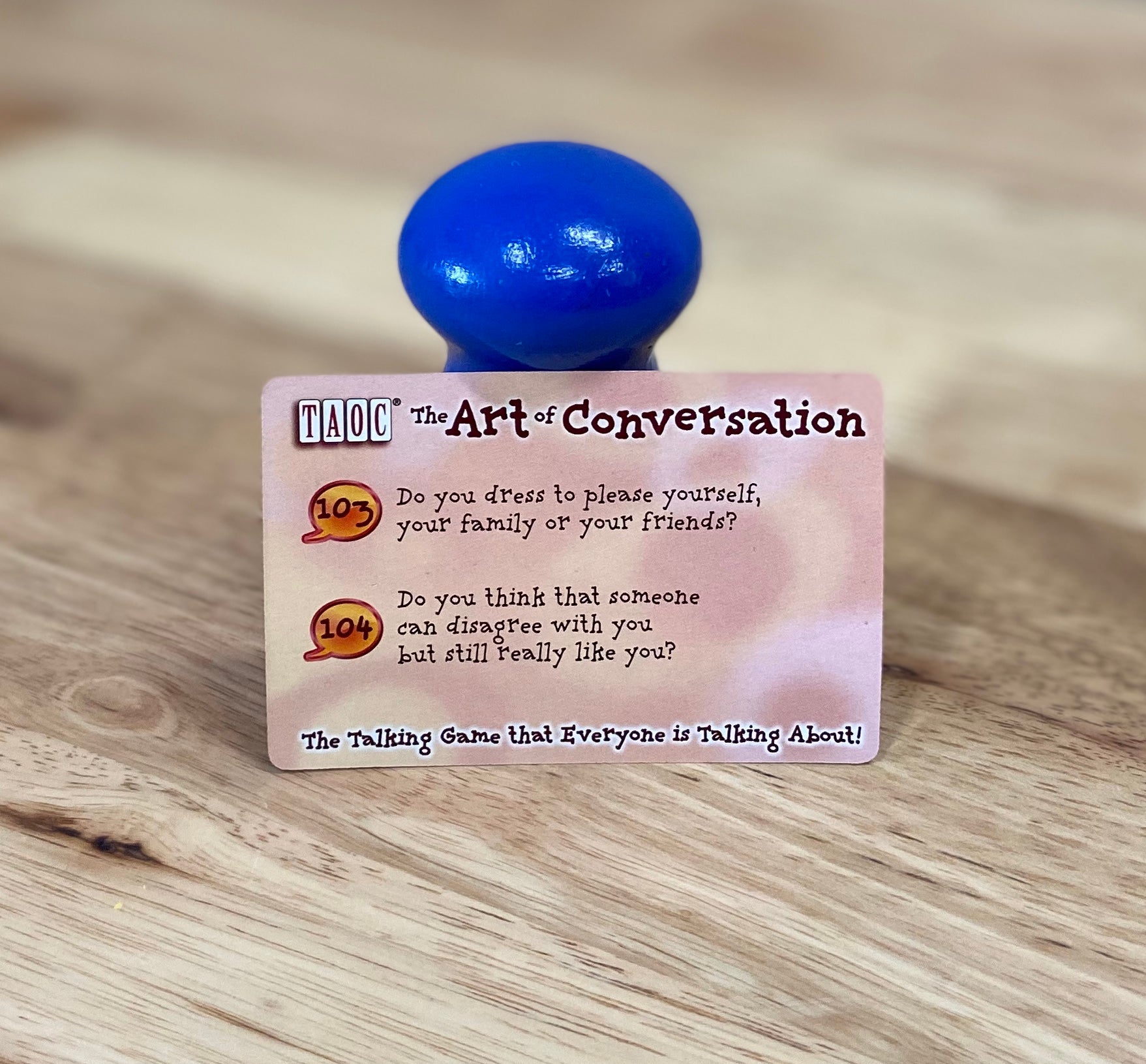 One card from Art of Conversation Children&#39;s displayed on a table