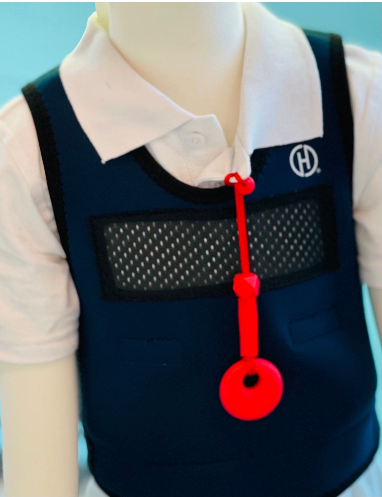 Chewy Charms Shirt Saver Circle Red shown on tshirt