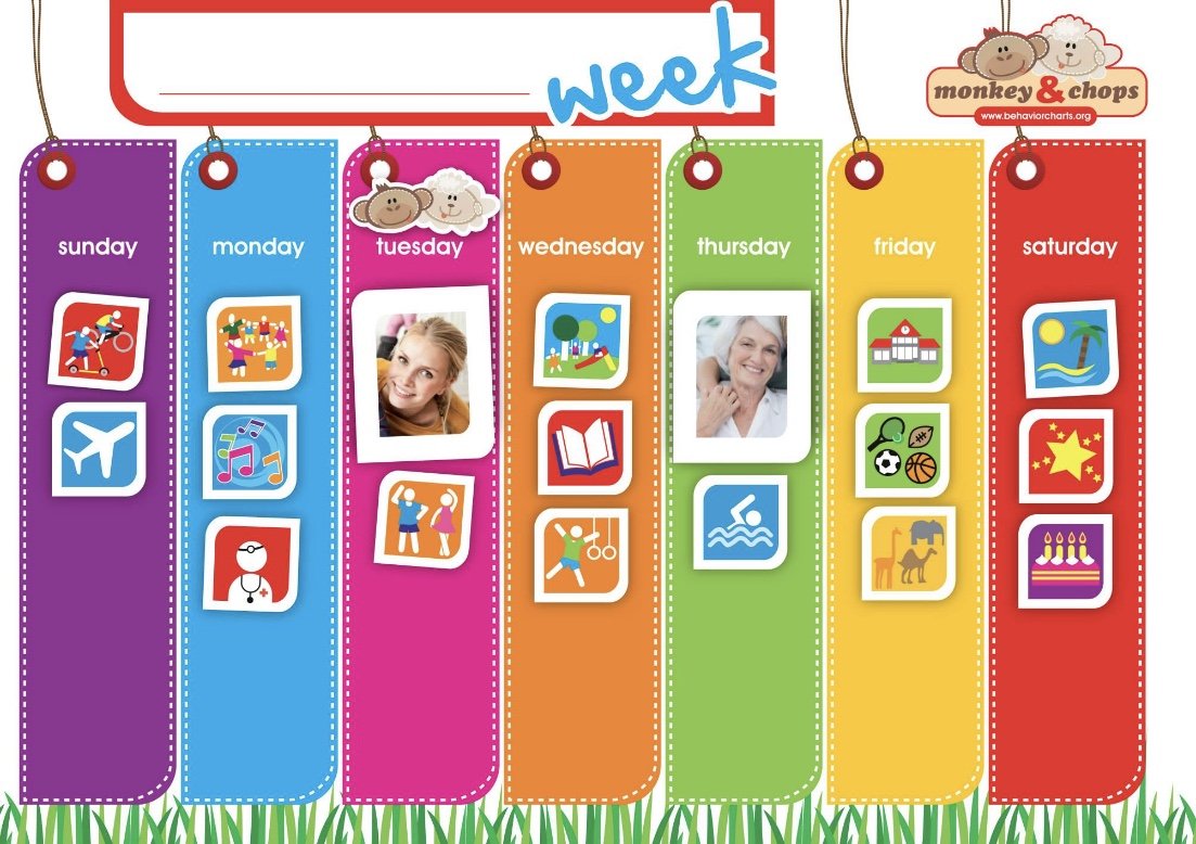 the Monkey & Chops Weekly Activity Planner