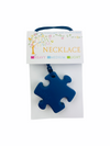 Blue Puzzle Piece Necklace Chew