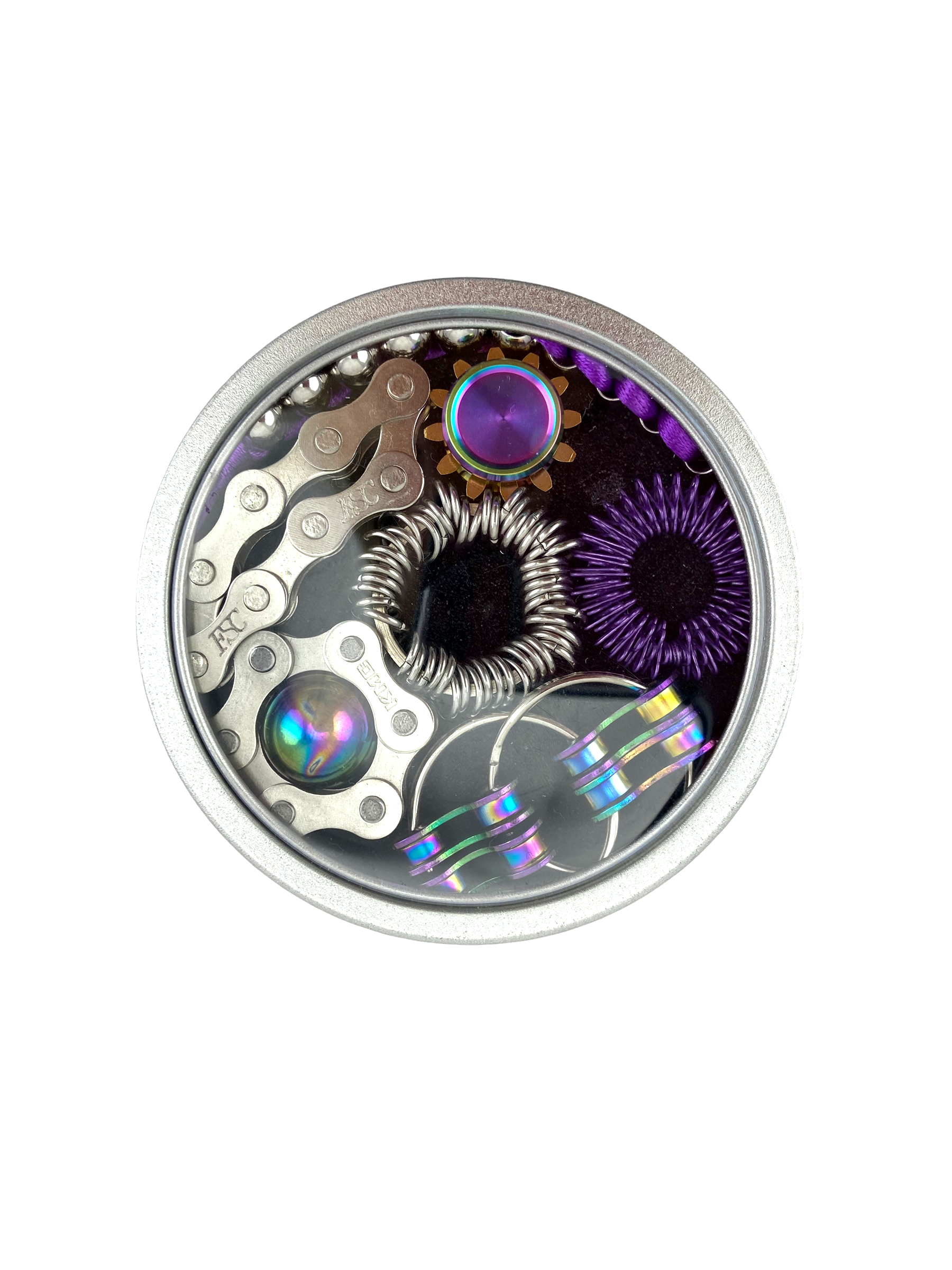 a birds eye view of the purple Kaiko The Works Fidget Kit
