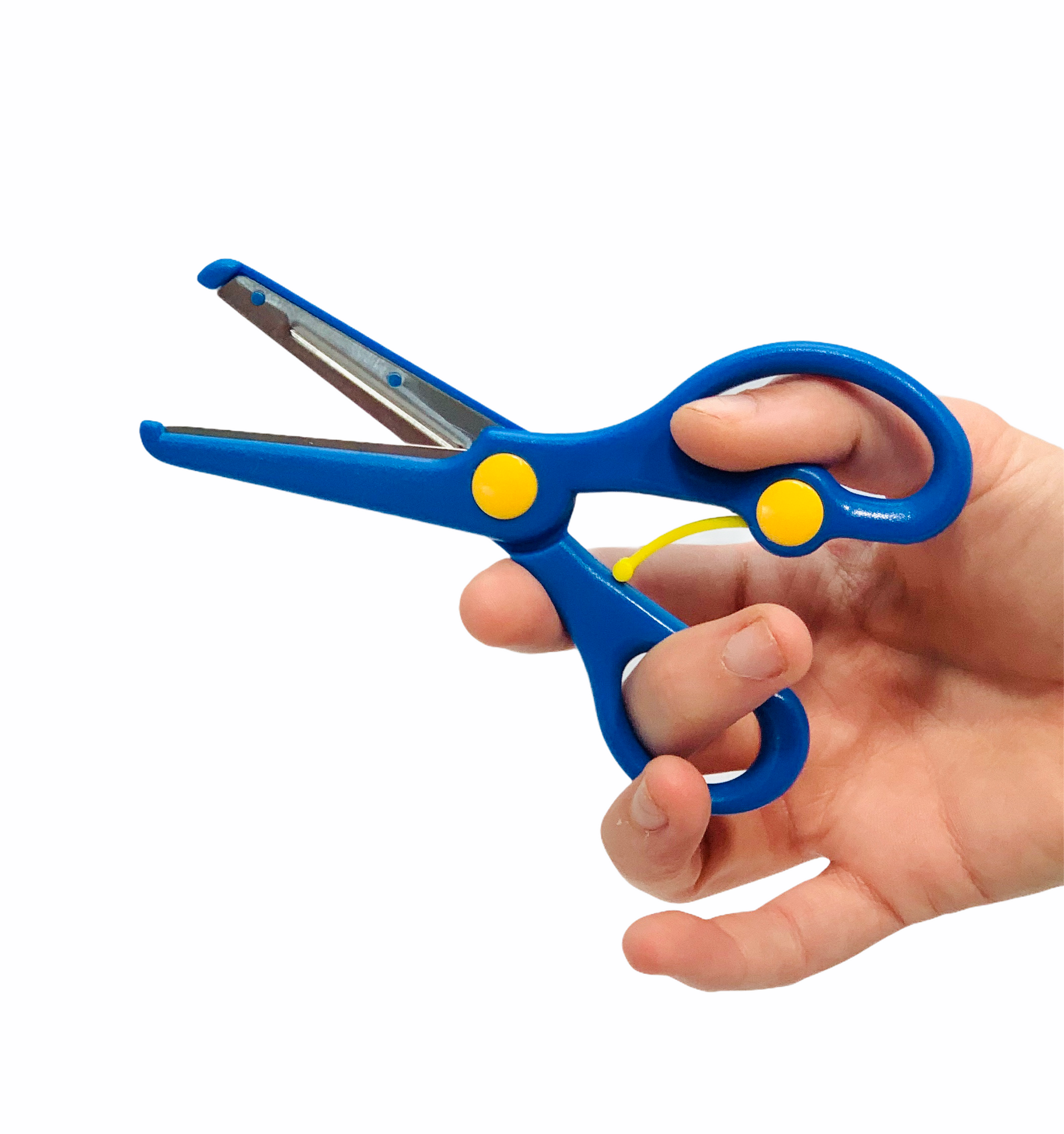 a white hand using the Spring back Scissors