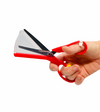hand holding the red Ultra Safe Scissors
