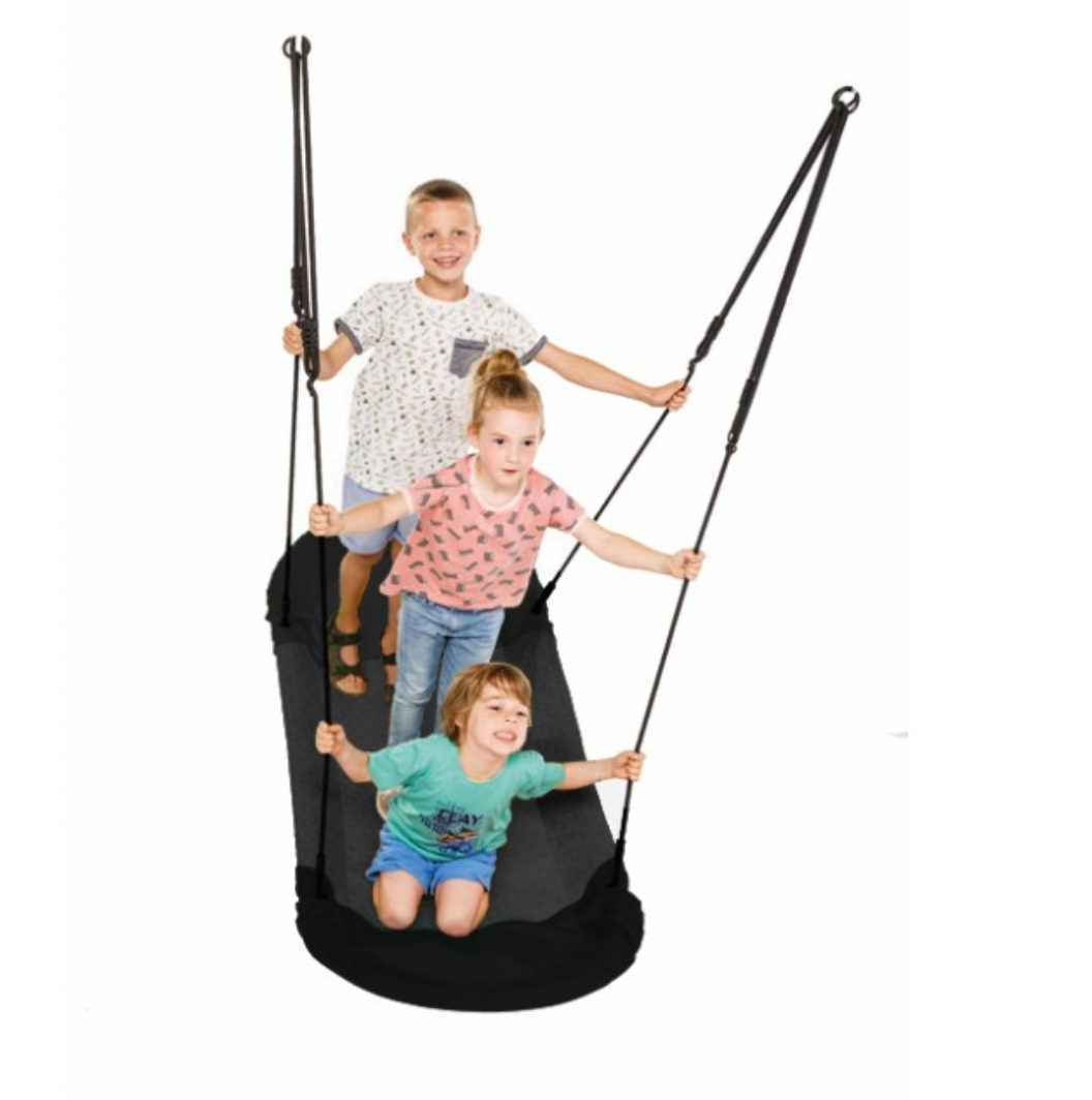 three young children swinging on the KBT Giant Bed Swing