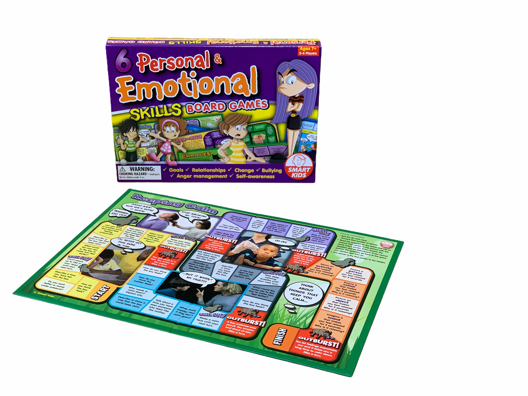 keeping calm board game displayed in front of Smart Kids Personal &amp; Emotional Skills Games