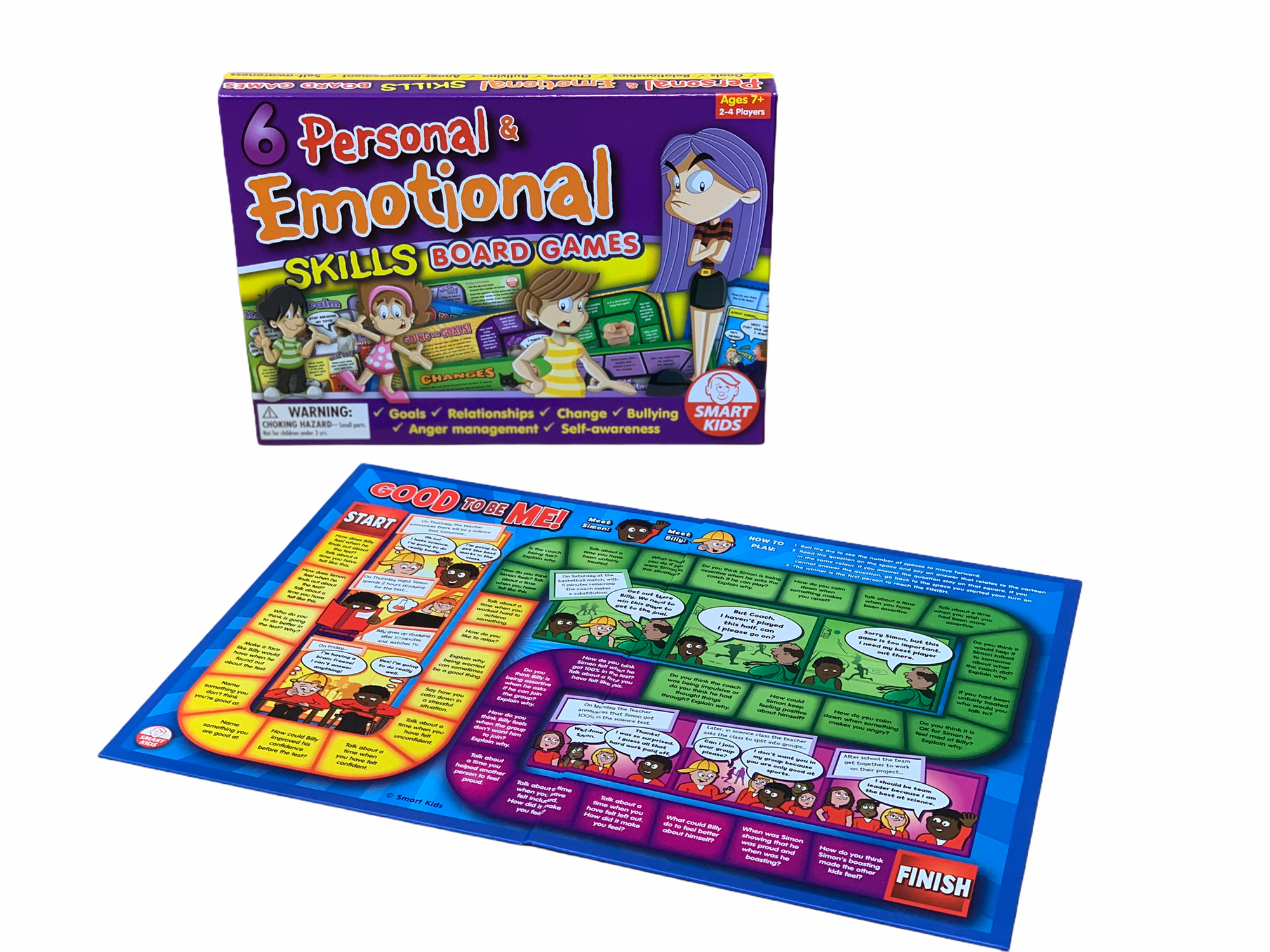 good to be me board game displayed in front of Smart Kids Personal &amp; Emotional Skills Games box