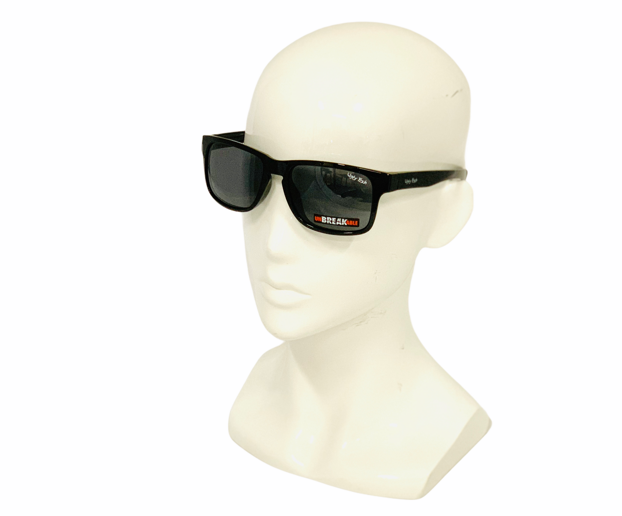 Ugly Fish Unbreakable Sunglasses Black Adult on manakin head