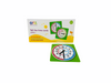 ERTT Tell The Time Cards - Level 1 with clock face placed in front of packaging box on white background