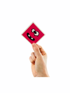 a hand holding a red card from the Blue Orange Cubeez Game